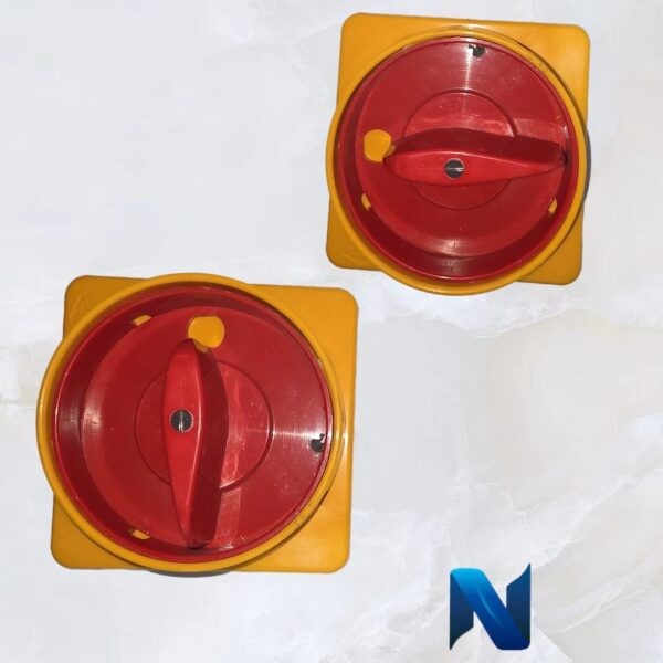 صفحه و دستگيره قفل شو زرد و قرمز 25 آمپر كاوه